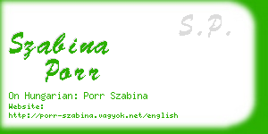 szabina porr business card